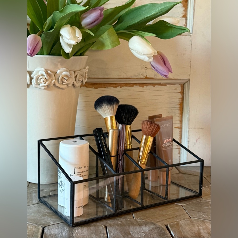 NEW! Threshold Glass & Metal Vanity Organizer
